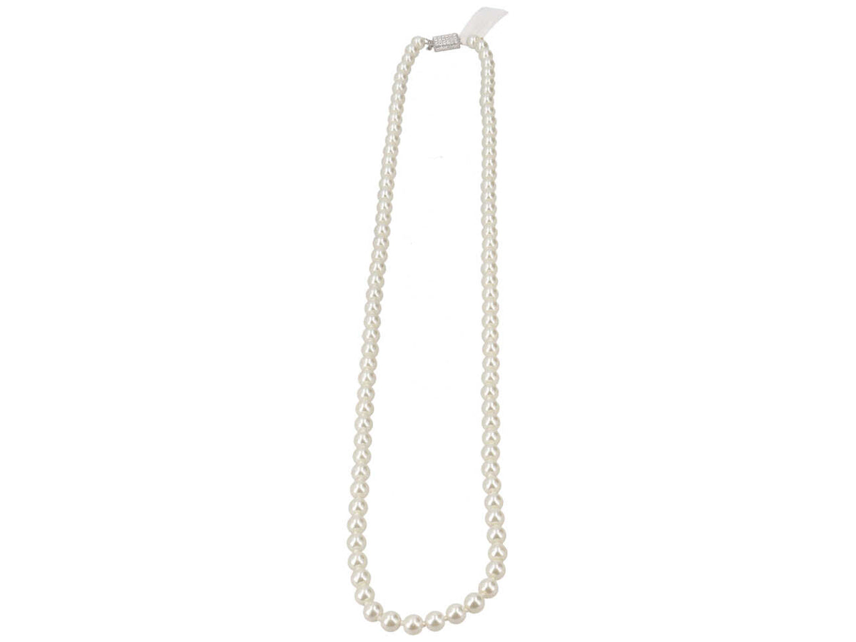 Collana perle in vetro piu' ottone piu' zircone