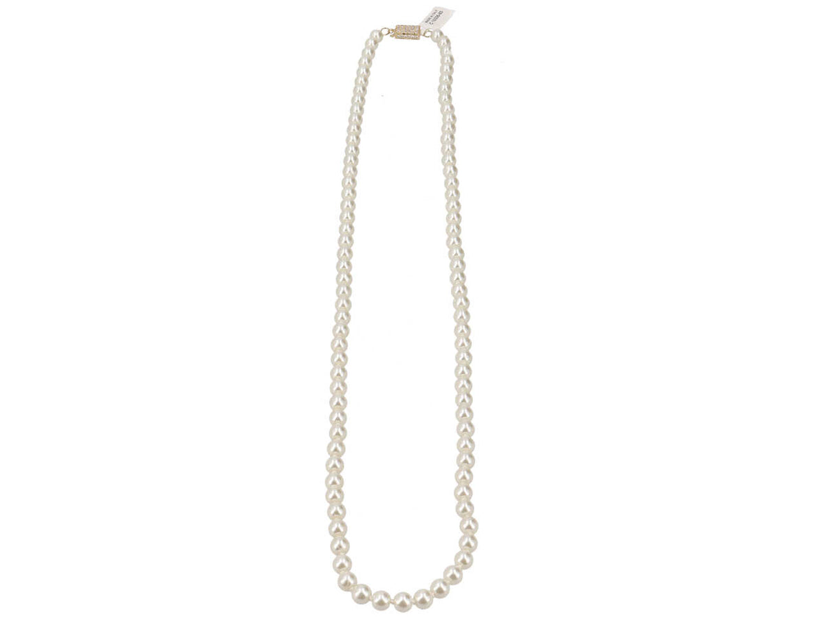 Collana perle in vetro piu' ottone piu' zircone