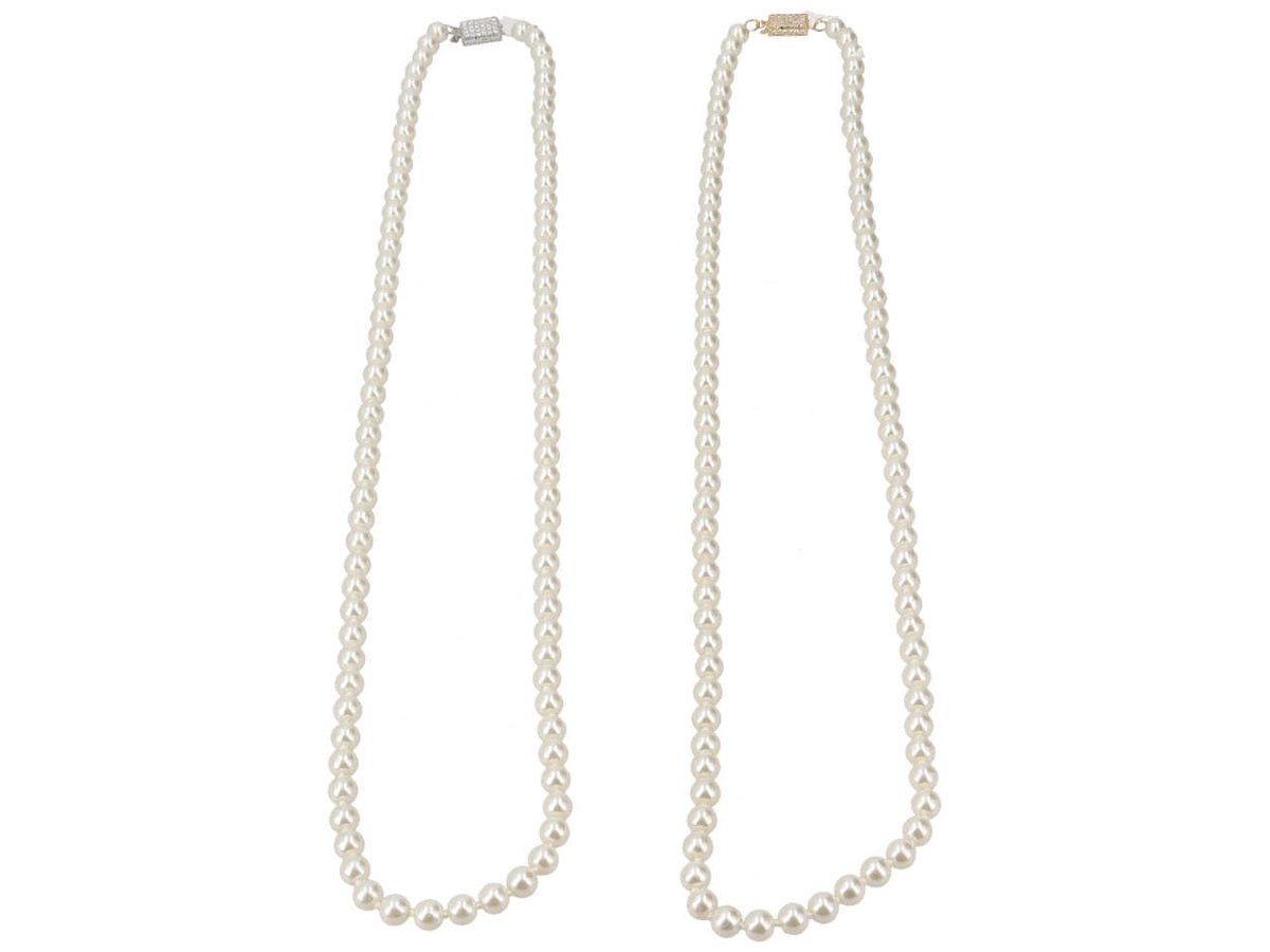 Collana perle in vetro piu' ottone piu' zircone