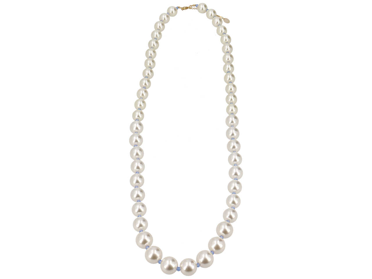 Collana  perla acrilico + cristallo