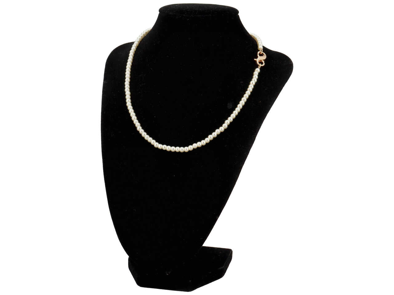 Collana perla vetro + chiusura metallo
