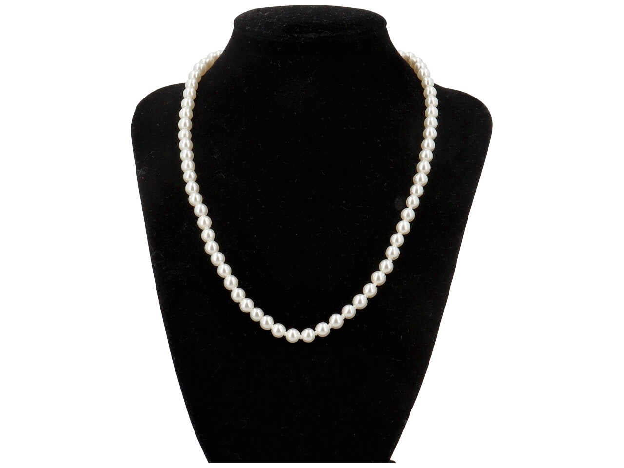 Collana con perla, chiusura in rame e zirconi