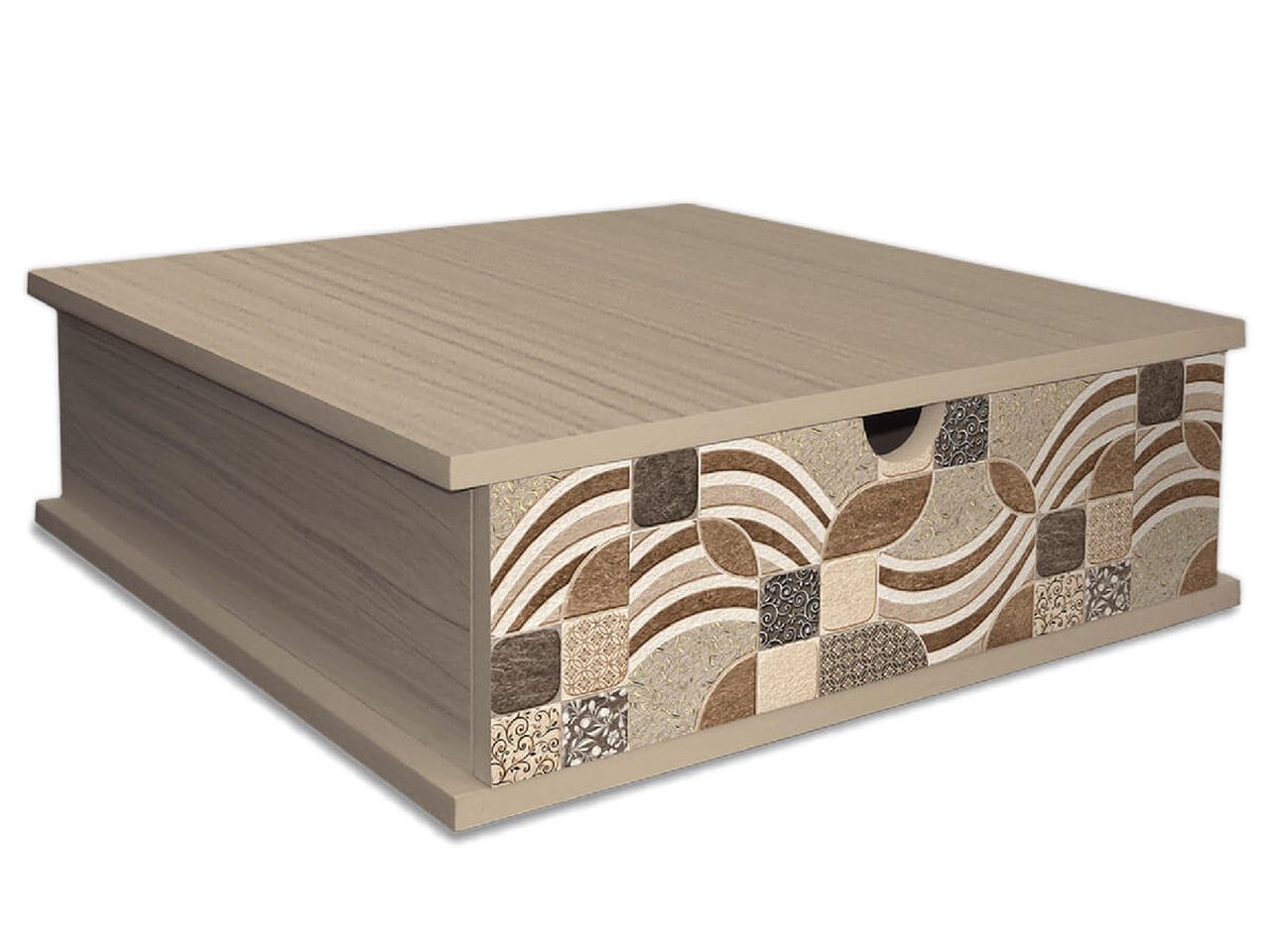 Organizer vintage 33x33x11cm leaves tiles