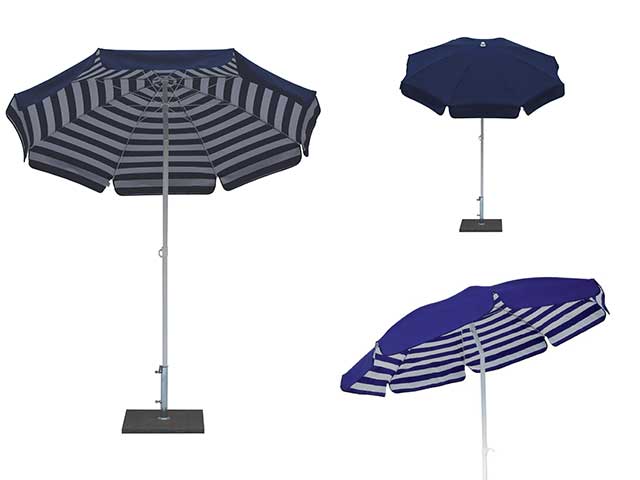 Ombrellone da spiaggia rigato bianco blu 100/8/33cm