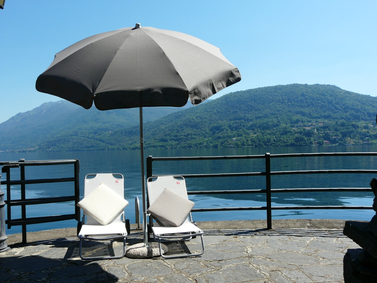Ombrellone da spiaggia Venezia taupe ecru 100/8/33cm