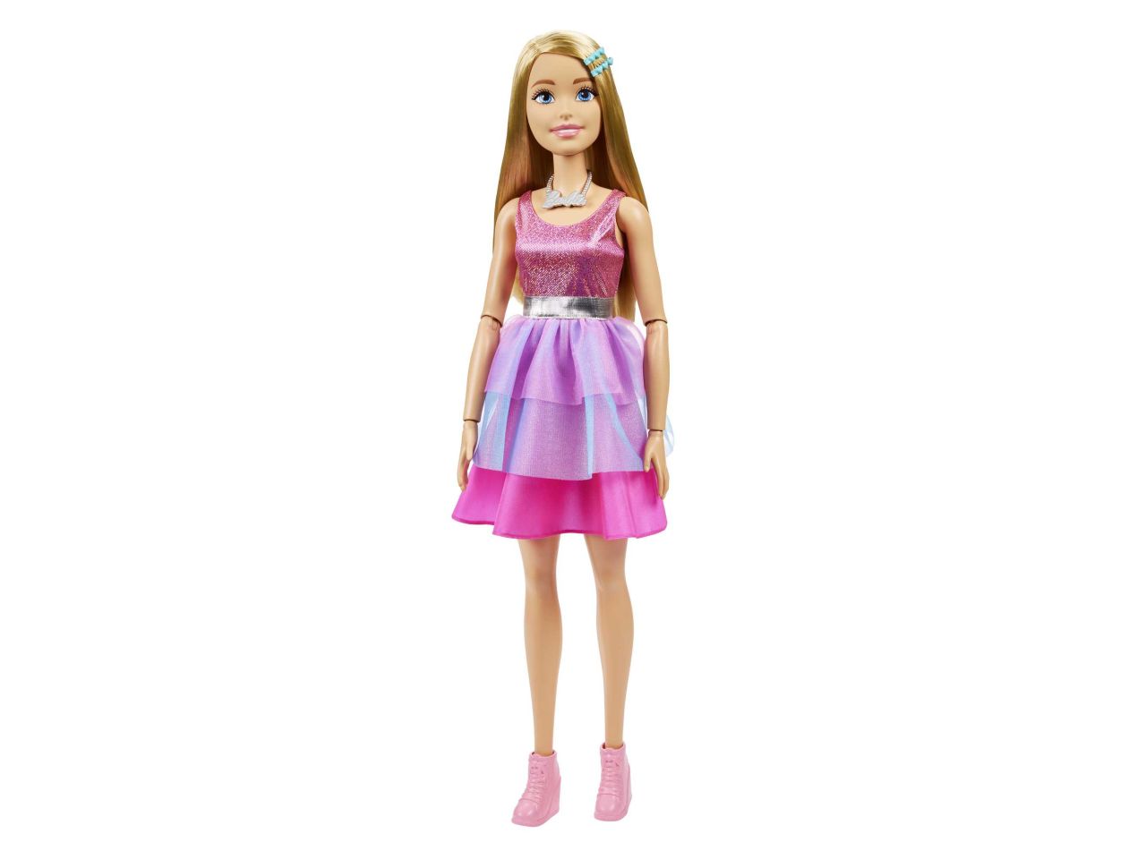 Fashion doll mattel barbie large doll articolata alta 71cm con vestito rosa