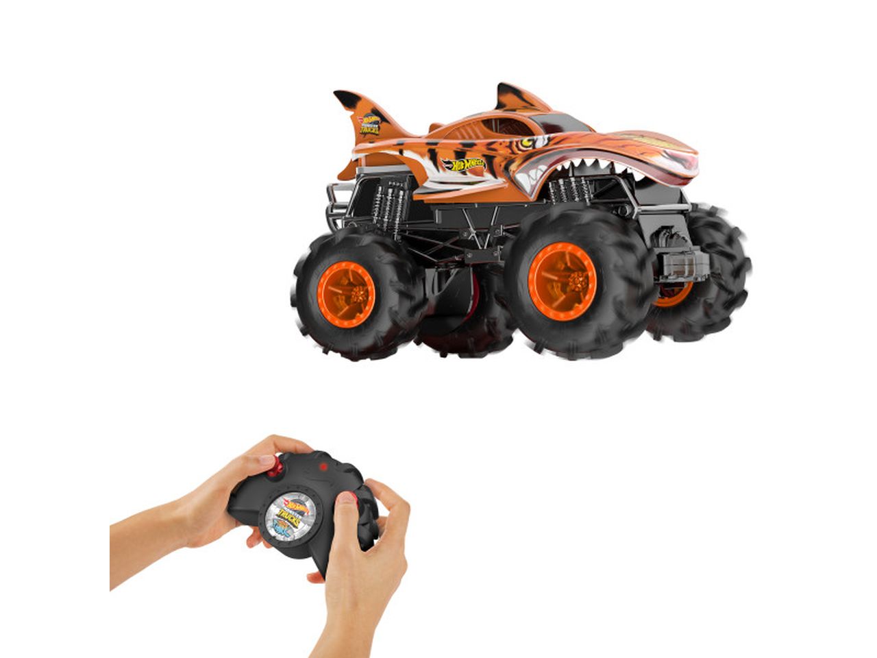 Mattel hot wheels monster trucks tiger shark radiocomandato in scala 1:24