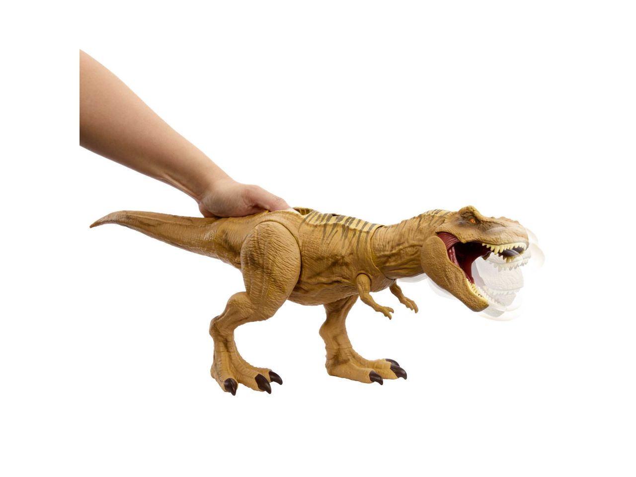 Mattel jurassic world t-rex caccia e divora