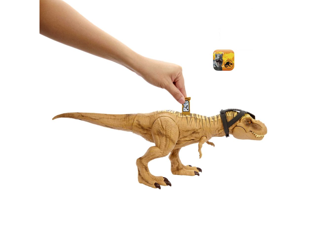 Mattel jurassic world t-rex caccia e divora