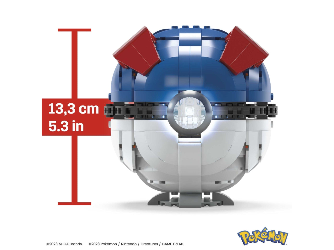 Mega pokeman pokeball gigante da costruire 299 mattoncini