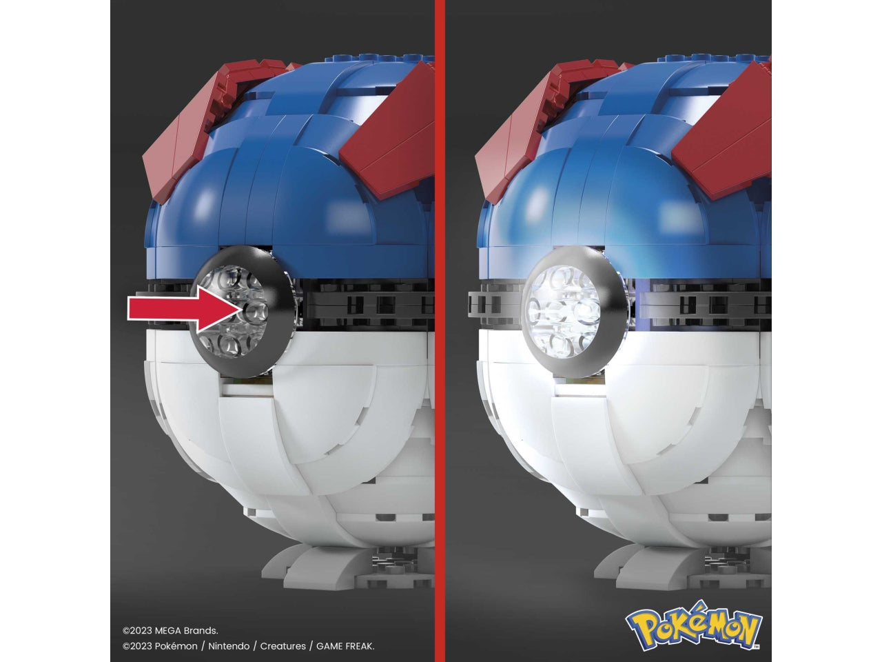 Mega pokeman pokeball gigante da costruire 299 mattoncini