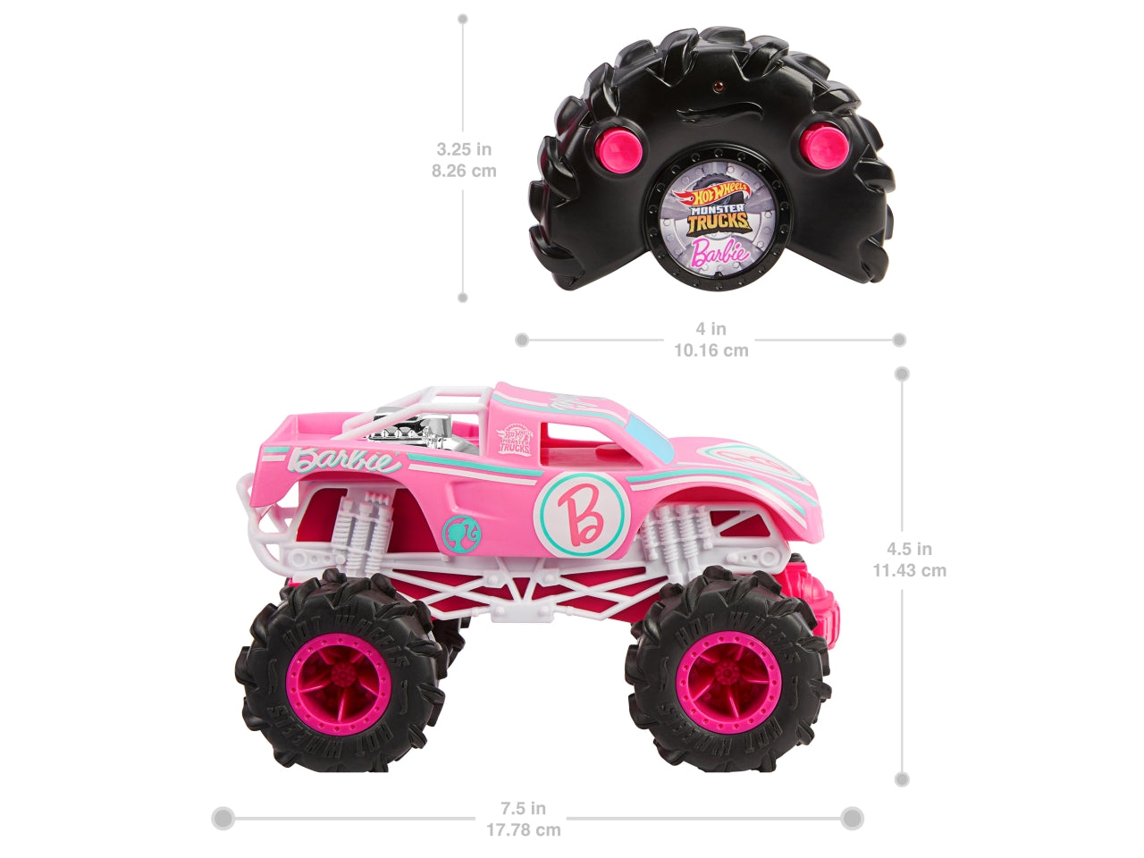 Hotwheels radiocomando monster truck di barbie in scala 1:24