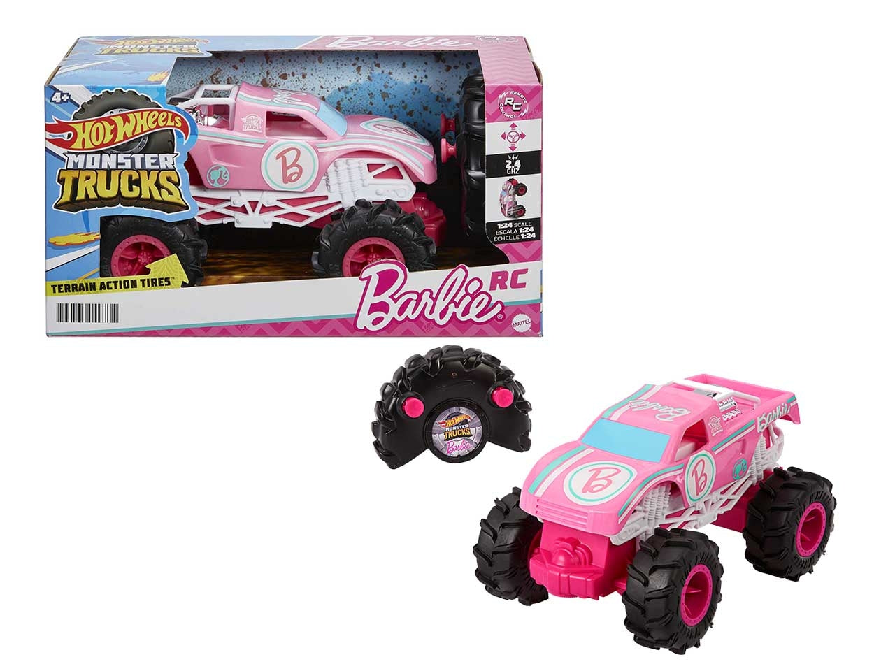 Hotwheels radiocomando monster truck di barbie in scala 1:24