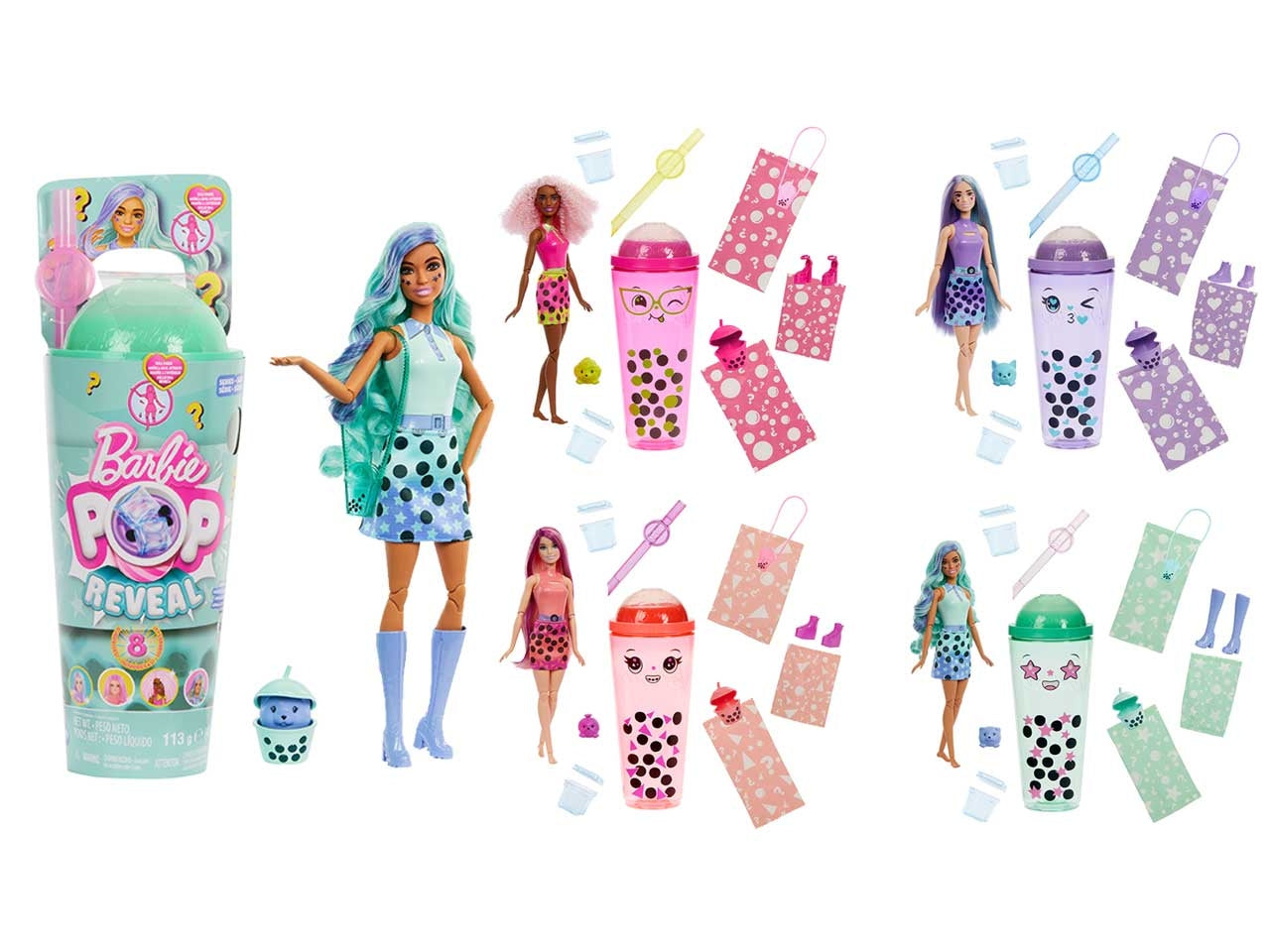 Barbie Pop reveal bubble, bambole casuali per bambine 11cm 3+ Mattel