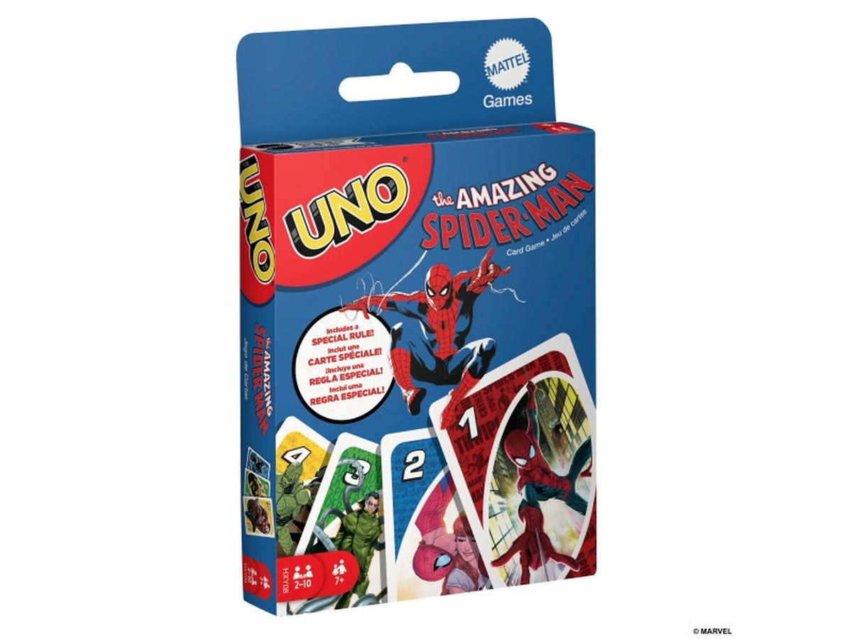 Mattel Games UNO - The Amazing Spiderman l'iconico gioco di carte per tutta la famiglia in un'edizione speciale giocattolo per bambini 7+ anni HXY08