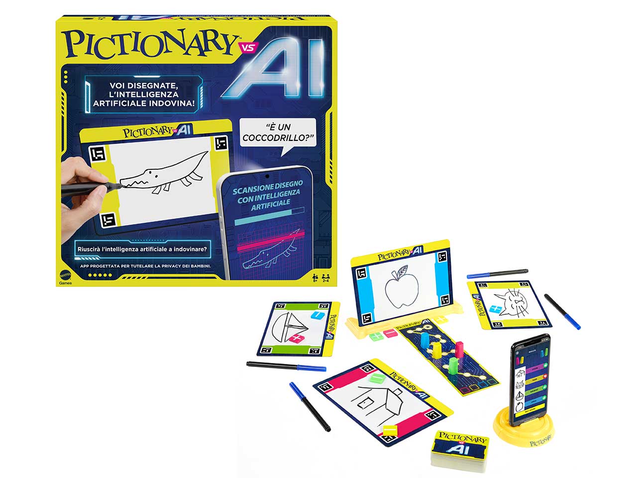 Pictionary vs AI, Lavagnetta da disegni per bambini con IA  8+ Mattel $