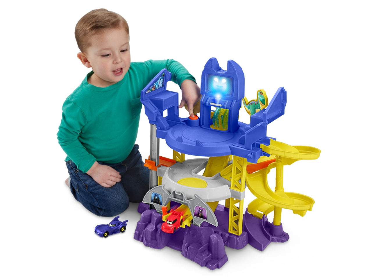 Batwheels Batcaverna DC, pista giocattolo con macchine per bambini 3+ Fisher-Price