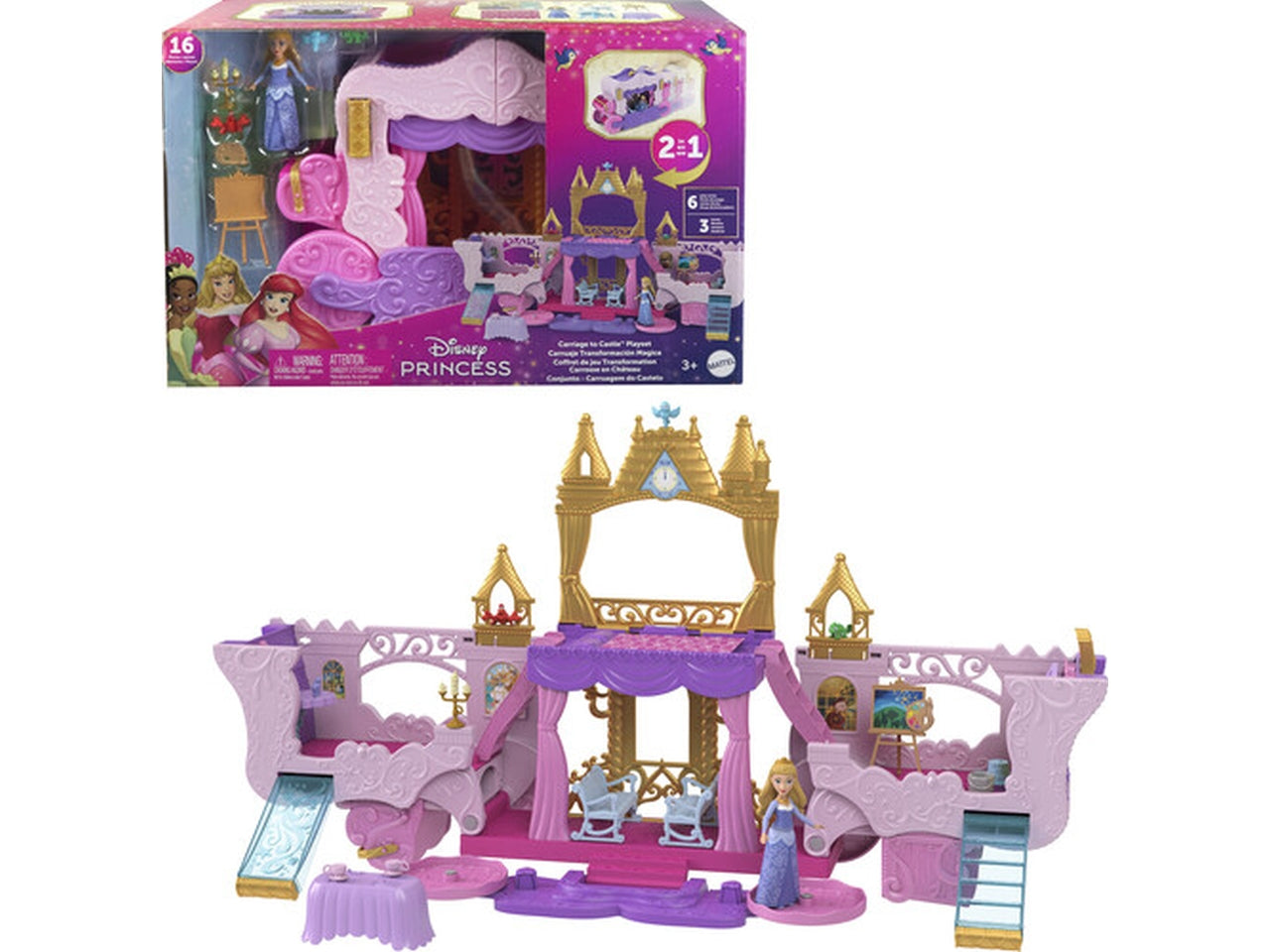 Disney princess playset castello + carrozza