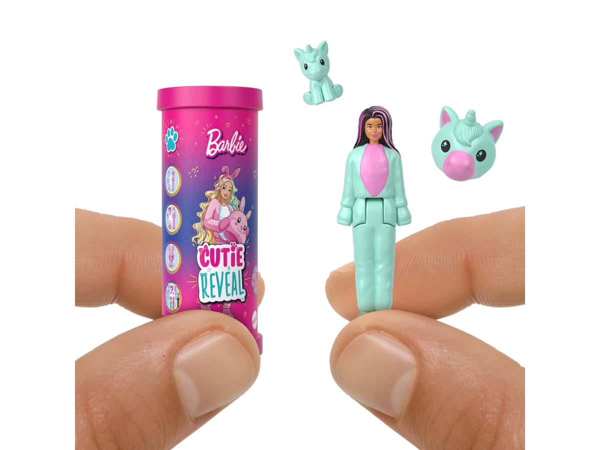 Bambola Barbie Mini BarbieLand Cutie Reveal Serie Color Dream da 3,8 cm con cucciolo $