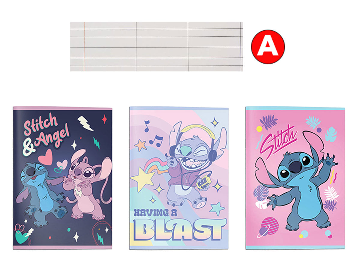 Quaderno maxi Stitch, confezione da 12 quaderni multicolor, rigatura A, 21x29,7 cm - Dimagraf