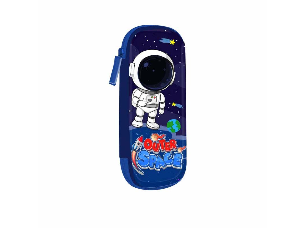 Astuccio scuola rigido blu in plastica soft touch space22x10,5x4,5 cm - Dimagraf
