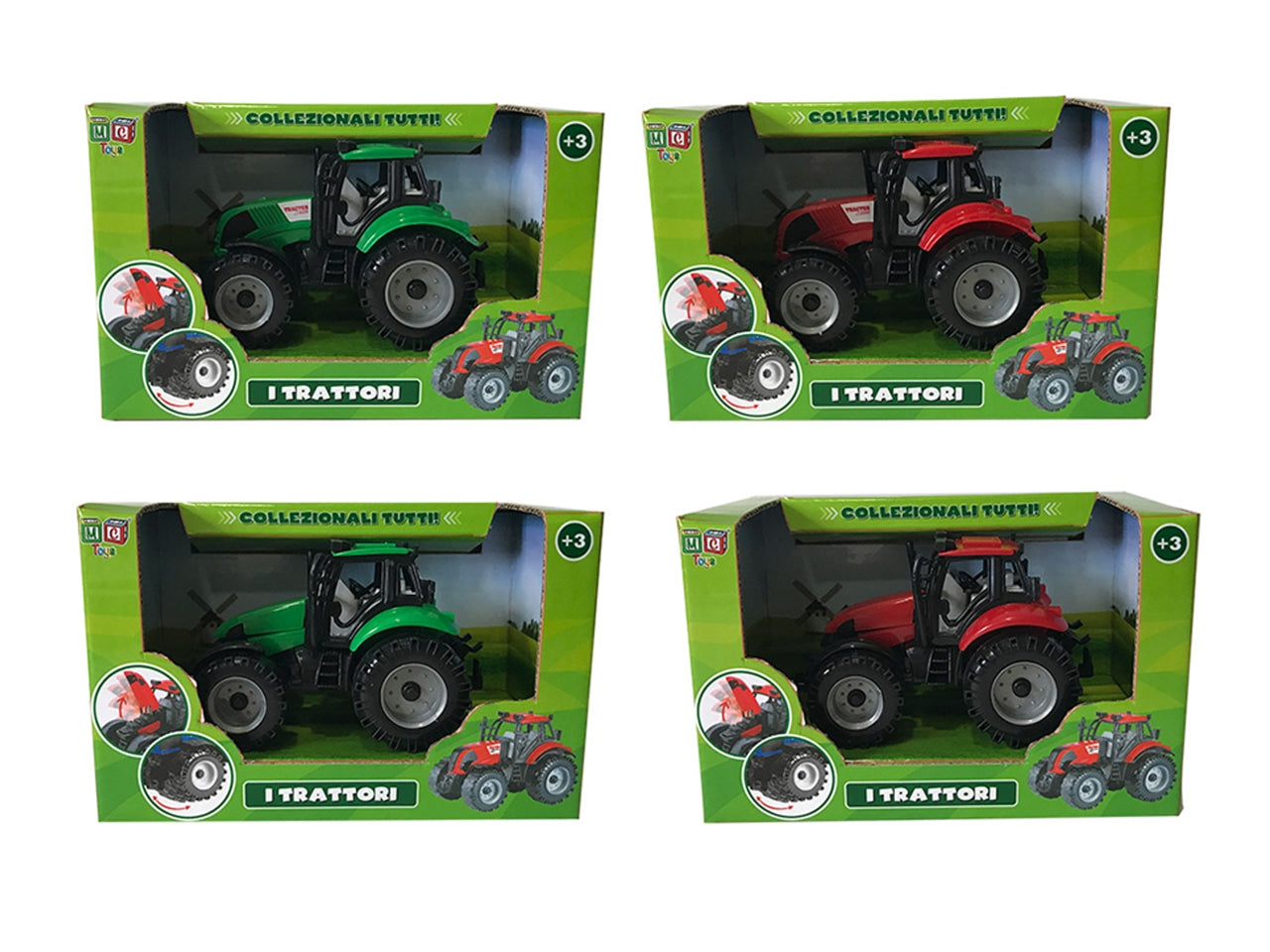 Trattore plastica 13cm assortito