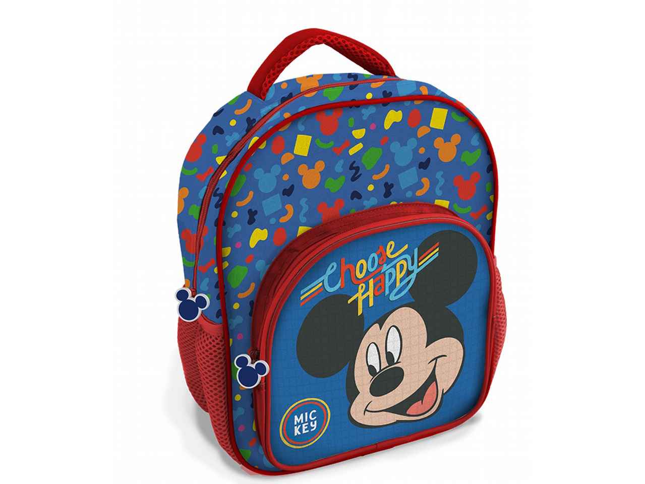 Zaino per la scuola mickey rosso in tessuto 30x24x14cm 230 g - 1 zaino