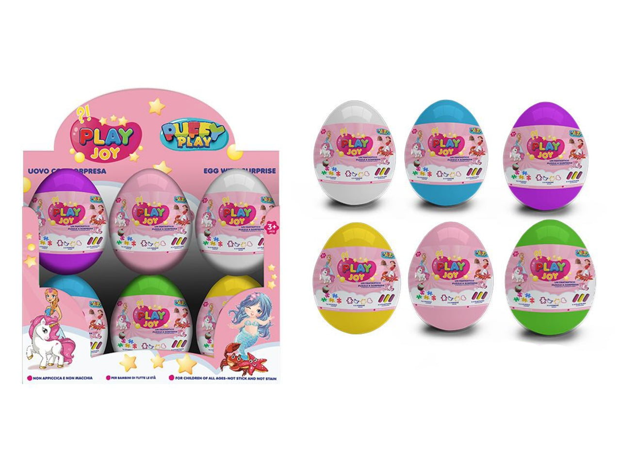 Uovo sorpresa bimba plastilina e puzzle multicolor, 8x10 cm - MC Group