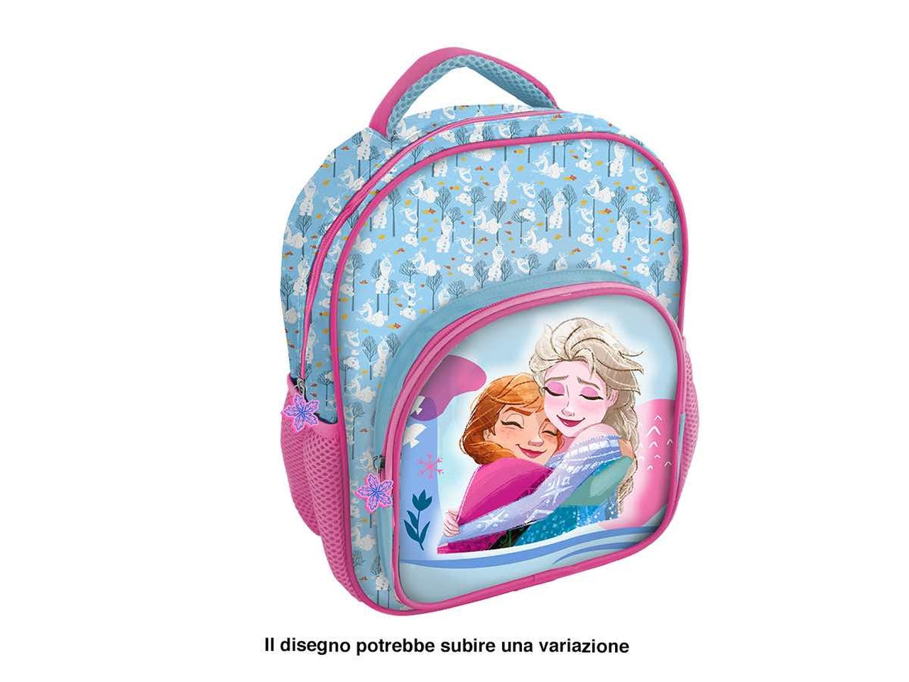 Zaino asilo Frozen per bambina in tessuto celeste e rosa 24x30x10 cm - MC Group