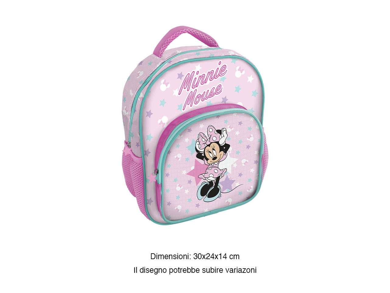 Zaino asilo Minnie per bambina in tessuto rosa 24x30x10 cm - MC Group