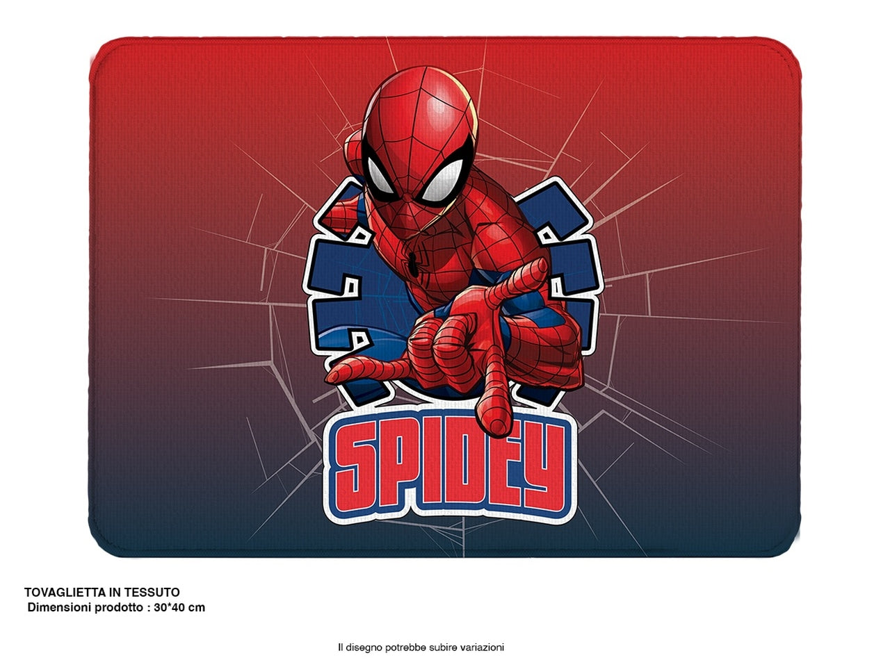 Tovaglietta americana Spiderman in poliestere rosso e blu 40x30 cm - Mc Group