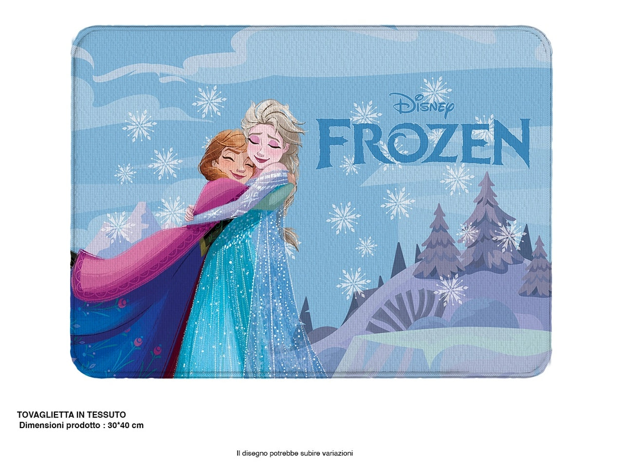 Tovaglietta americana Frozen in poliestere celeste 40x30 cm - Mc Group
