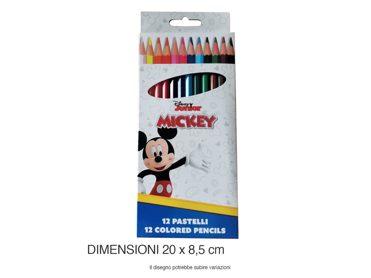 Matite colorate in legno Mickey Mouse assortiti, confezione da 12 - Disney