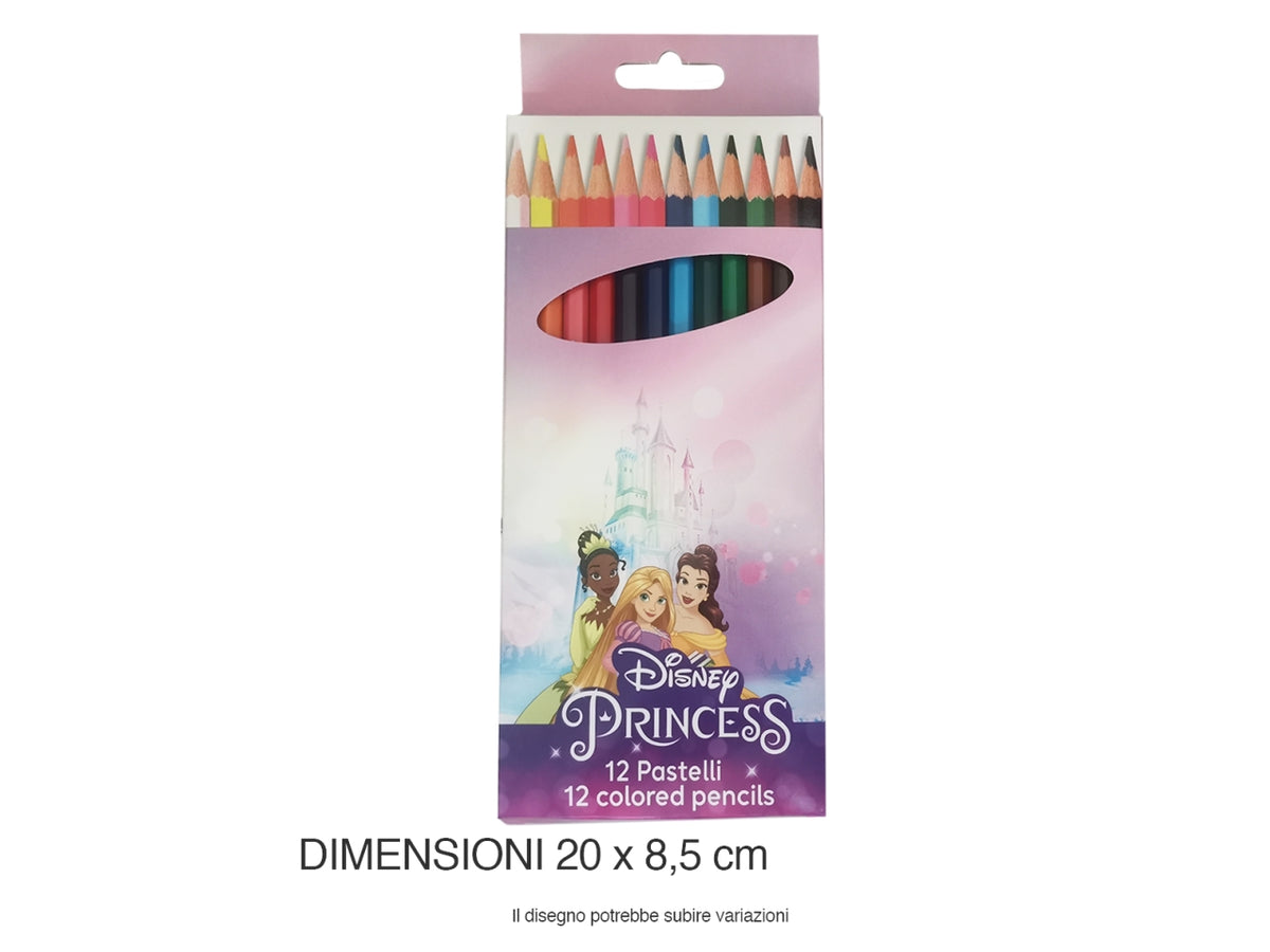 Matite colorate in legno Princess assortiti, confezione da 12 - Disney