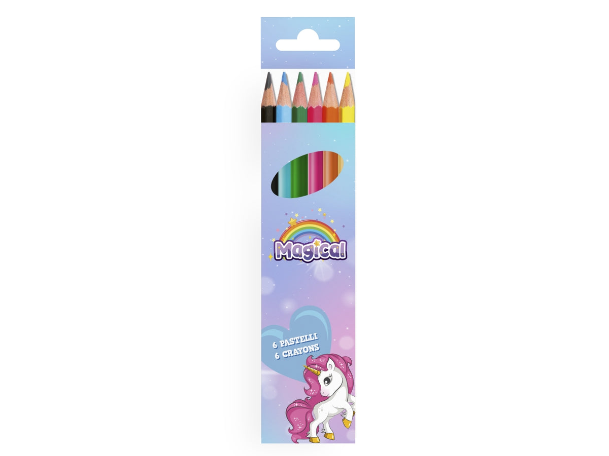 Unicorno colori a matita, confezione da 6 pastelli - Mc Group