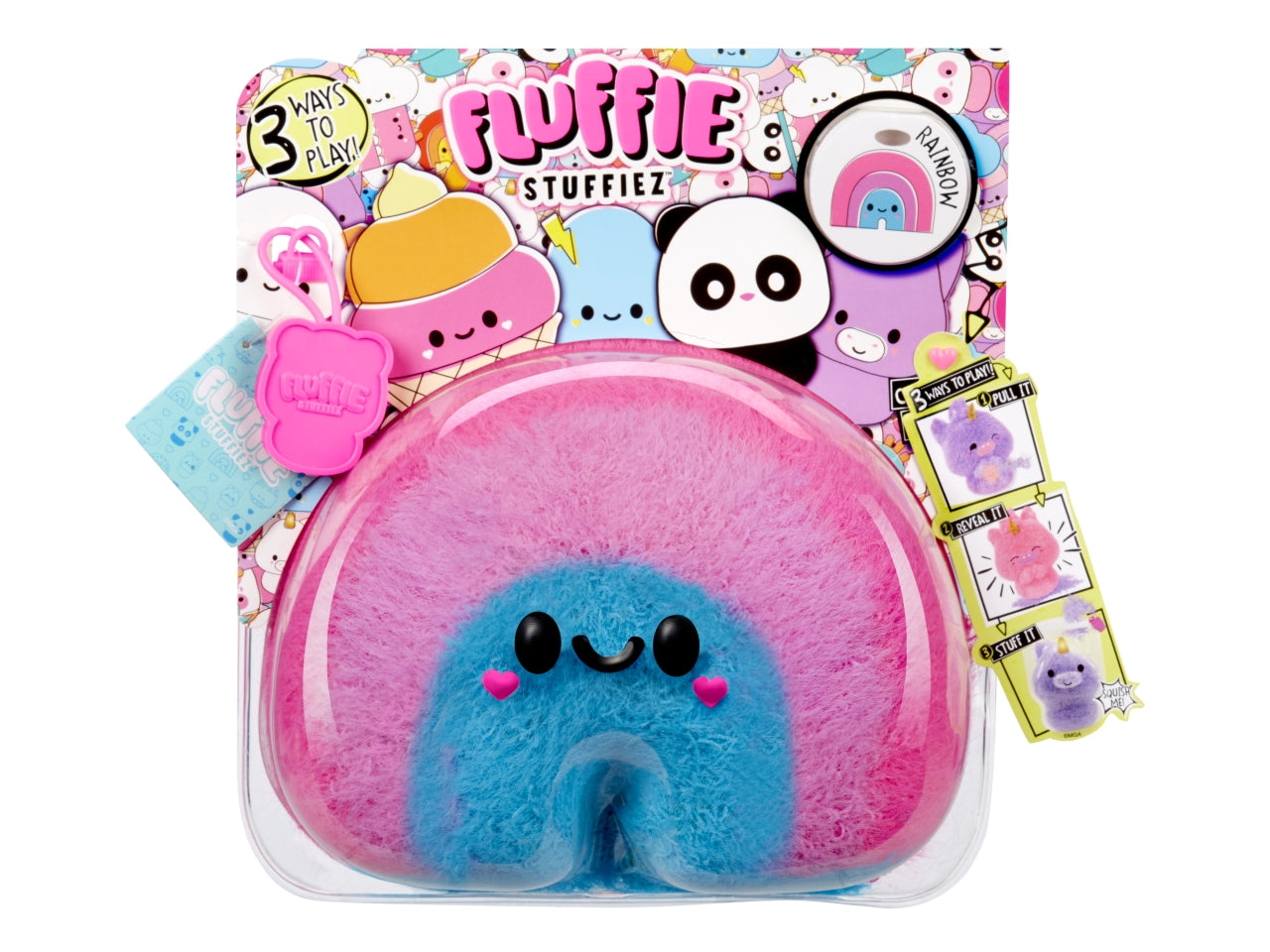 Fluffie stuffiez small plush in sidekick - assortiti