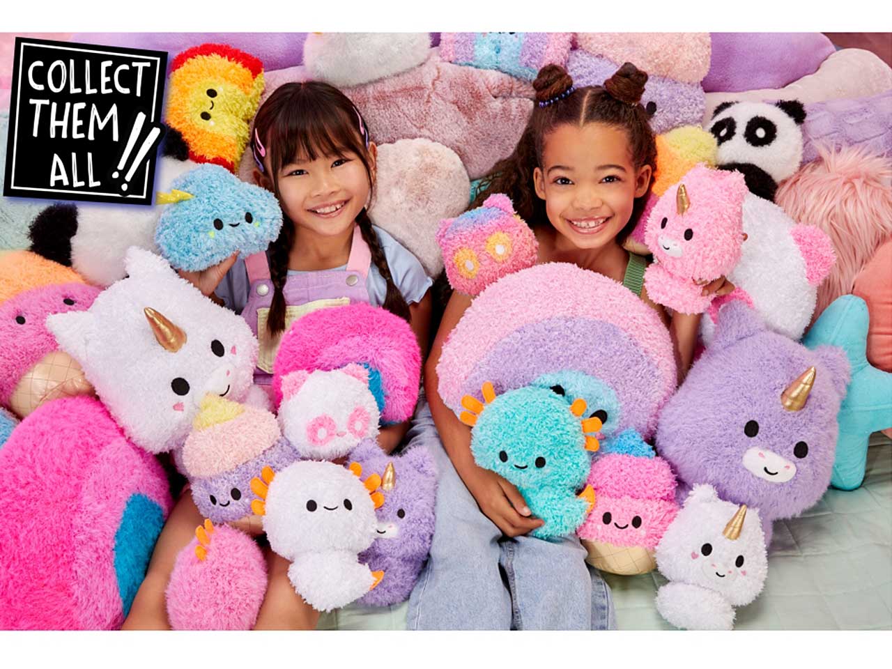 Fluffie stuffiez small plush in sidekick - assortiti