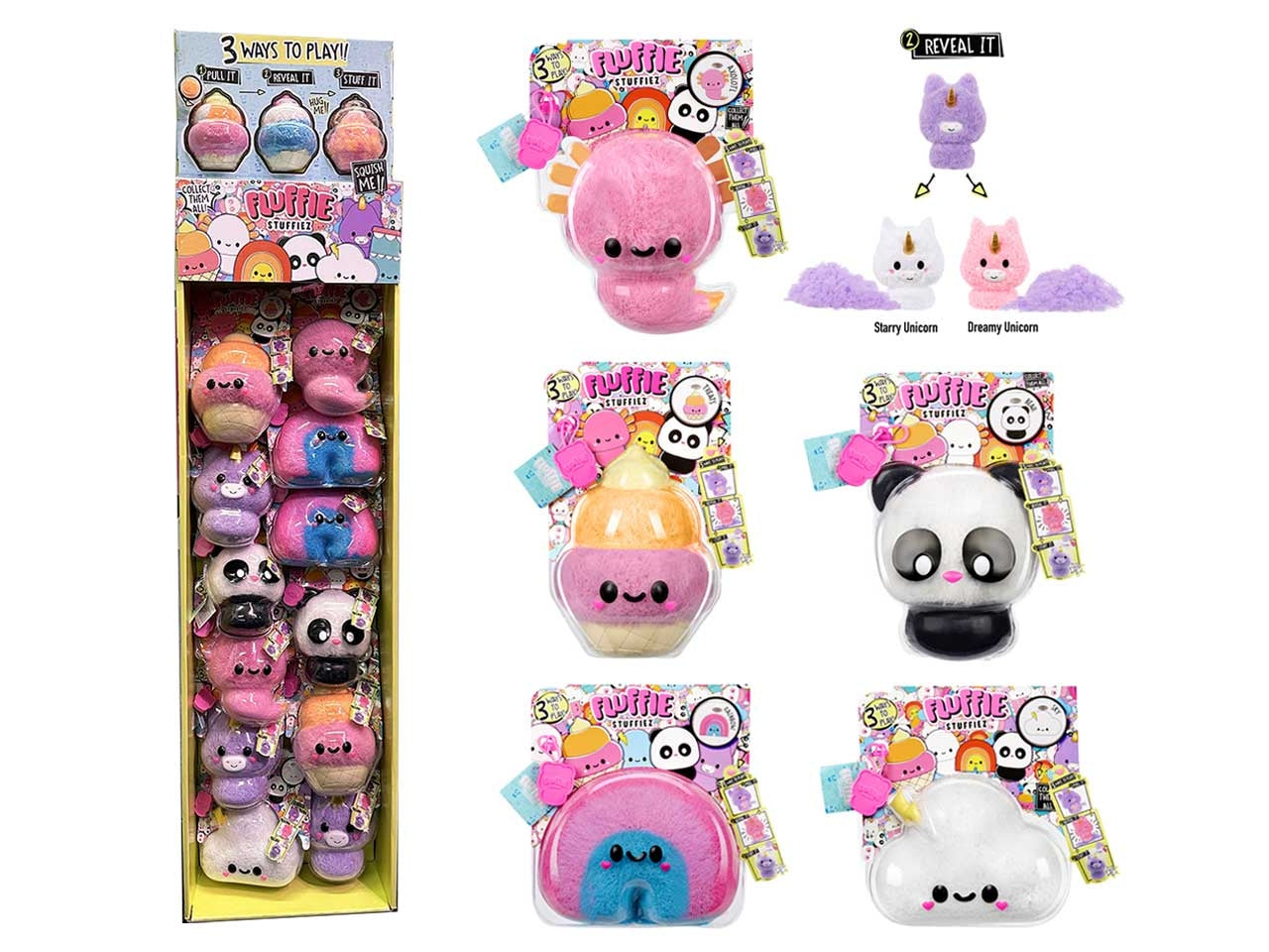 Fluffie stuffiez small plush in sidekick - assortiti