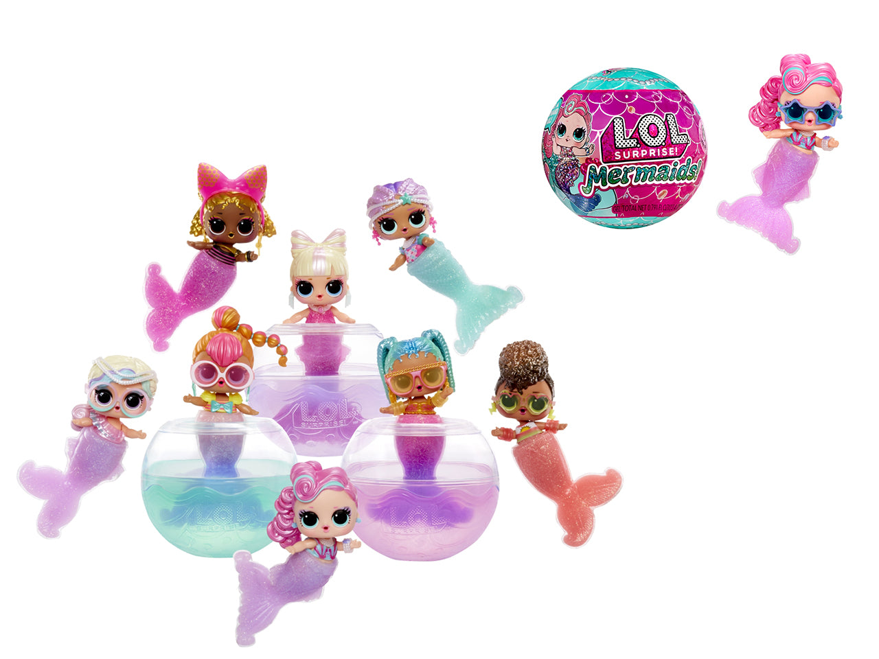 LOL Surprise Mermaids: Bambola Multicolor con Gel Colorati e Stampo per Coda da Sirena, Gioco Unisex per Bambini 4+ | MGA Entertainment$