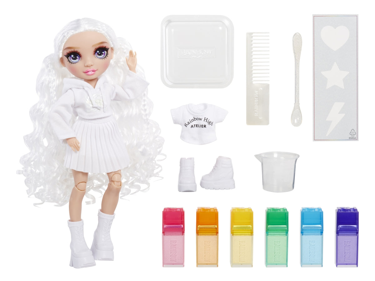 Rainbow High Watercolor & Create New Theme Dolls Purple Eyes: Bambola Fashion Multicolor con Abiti e Accessori per Personalizzazione, Gioco Unisex per Bambini 4+ | MGA Entertainment $