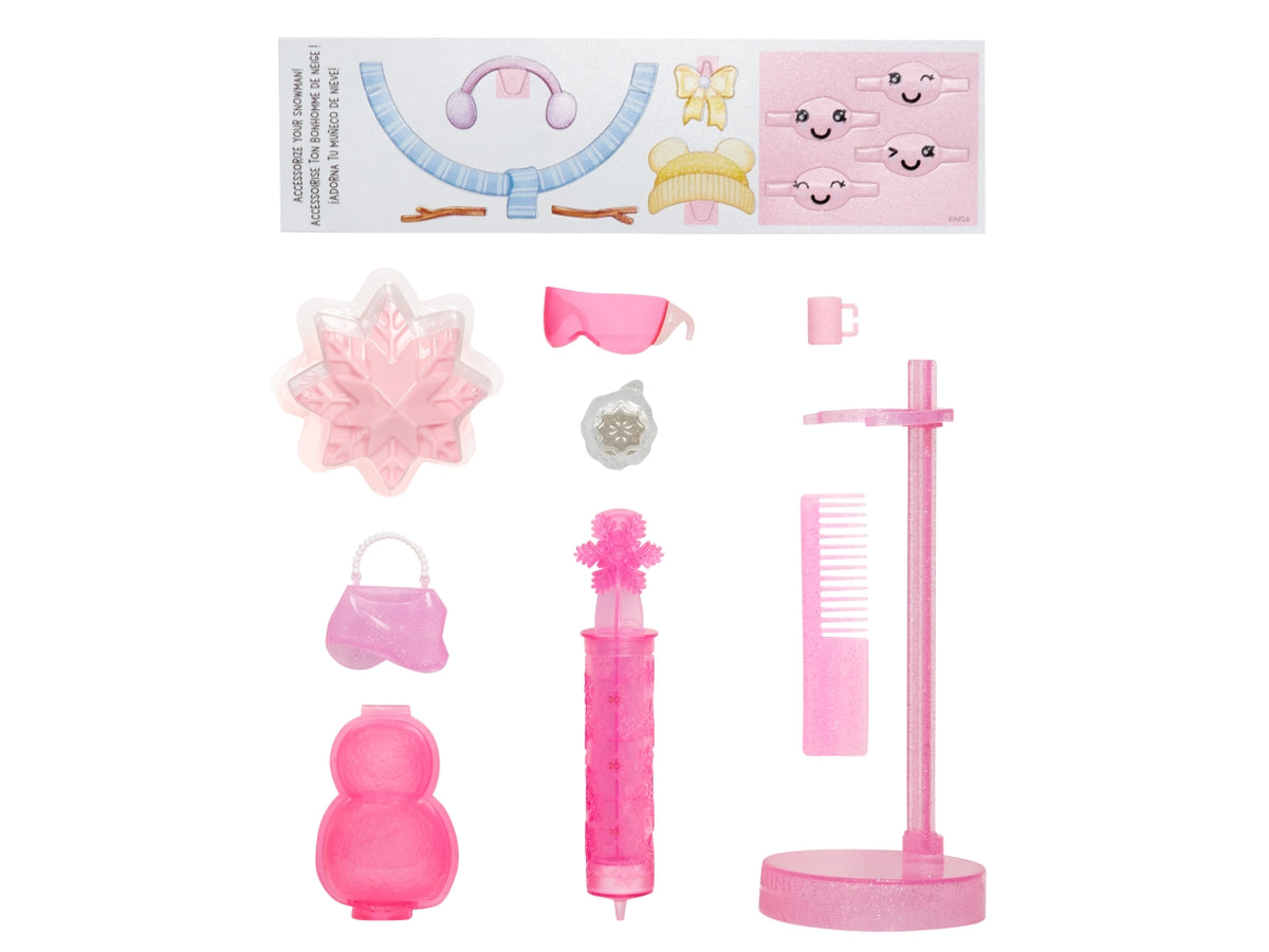 Rainbow High Winter Wonderland Doll Bella: Bambola Fashion Rosa di 28 cm con Abiti Invernali, Accessori e Kit Pupazzo di Neve, Gioco Unisex per Bambini 4+ | MGA Entertainment