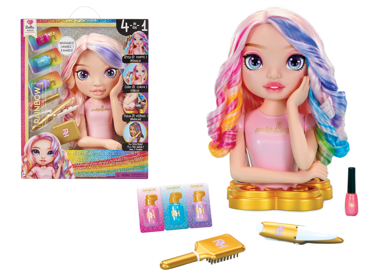 Rainbow High Styling Head Playset: Set di Gioco Multicolor con Testa da Pettinare, Smalti e Accessori, Gioco Unisex per Bambini 4+ | MGA Entertainment $