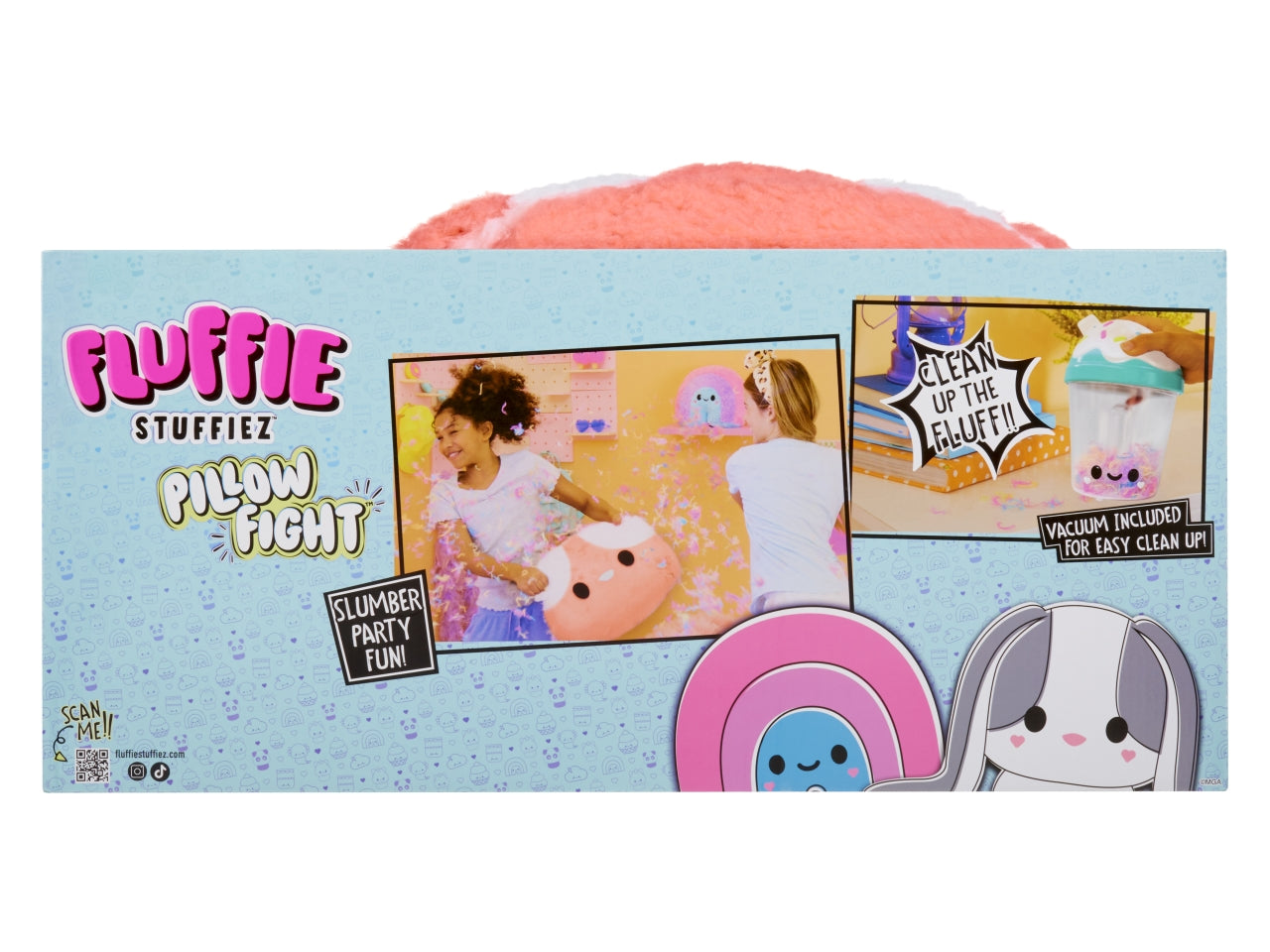 Fluffie Stuffiez Pillow Fight - Bunny: Peluche Rosa e Bianco con Aspirapolvere, Gioco Unisex per Bambini 4+ | MGA Entertainment