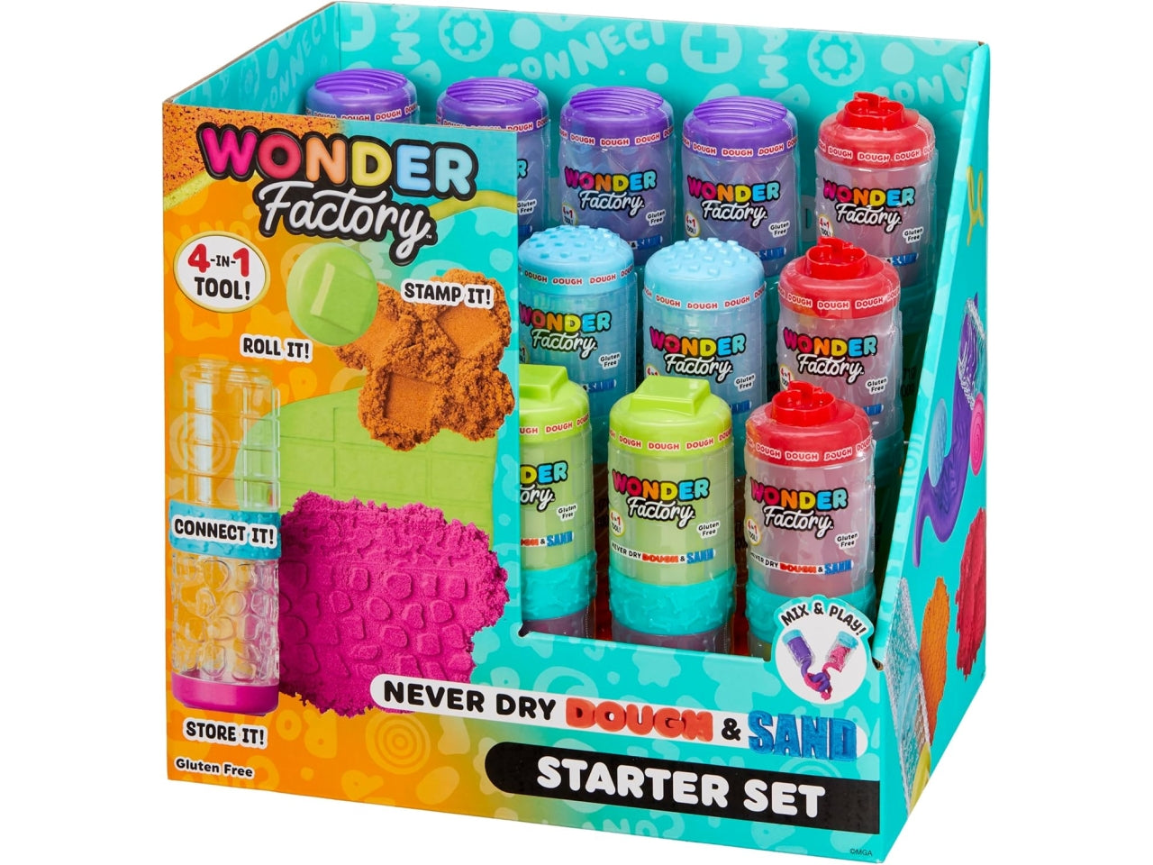 Wonder factory never dry dough & sand starter set | Mga