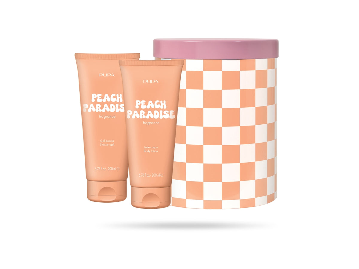 Pupa happybox kit 1 peach paradise lattedoccia 200ml + lattecorpo 200ml, CapacitÃ : 200+200 ml | Pupa $