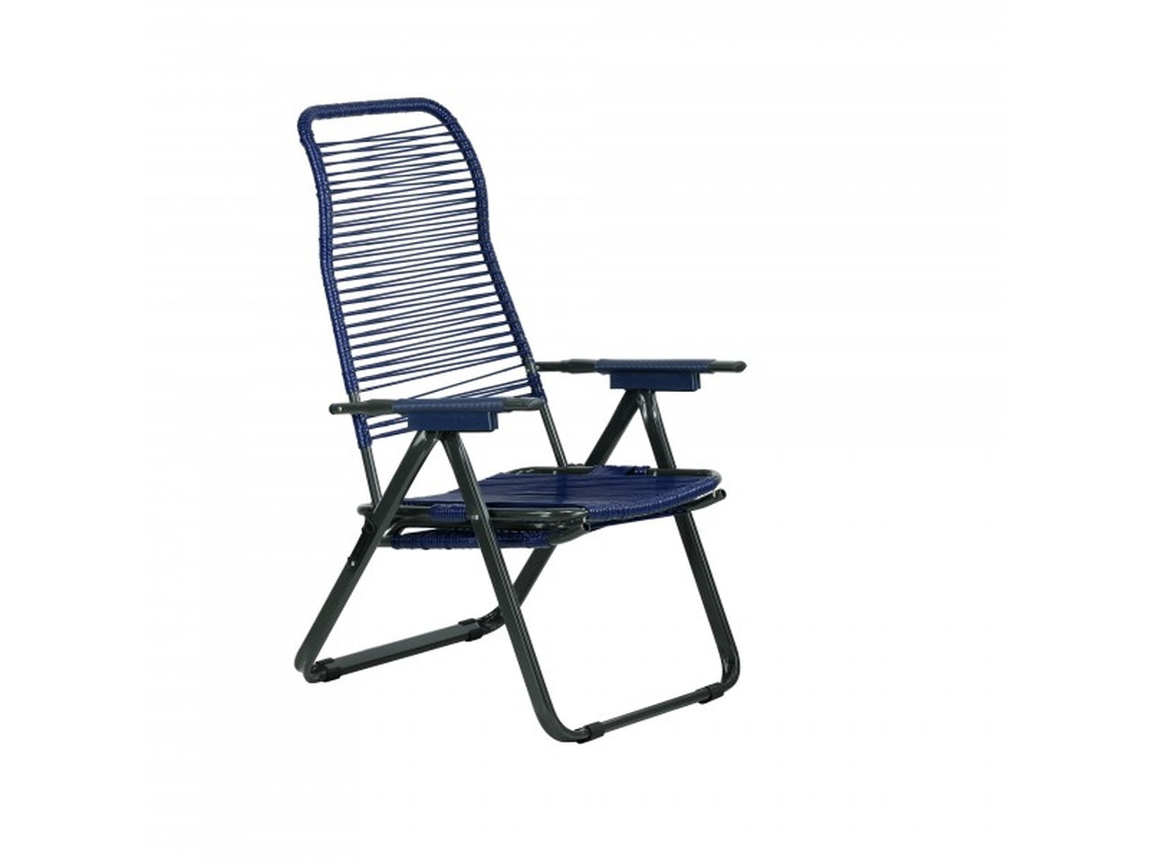 Sdraio pieghevole cordonata in PVC con 5 posizioni regolabili e poggiapiedi ,struttura in acciaio - colori assortiti