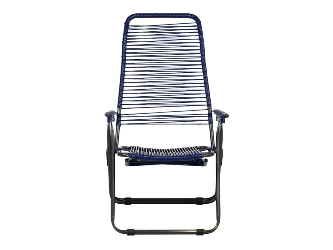 Sdraio pieghevole cordonata in PVC con 5 posizioni regolabili e poggiapiedi ,struttura in acciaio - colori assortiti