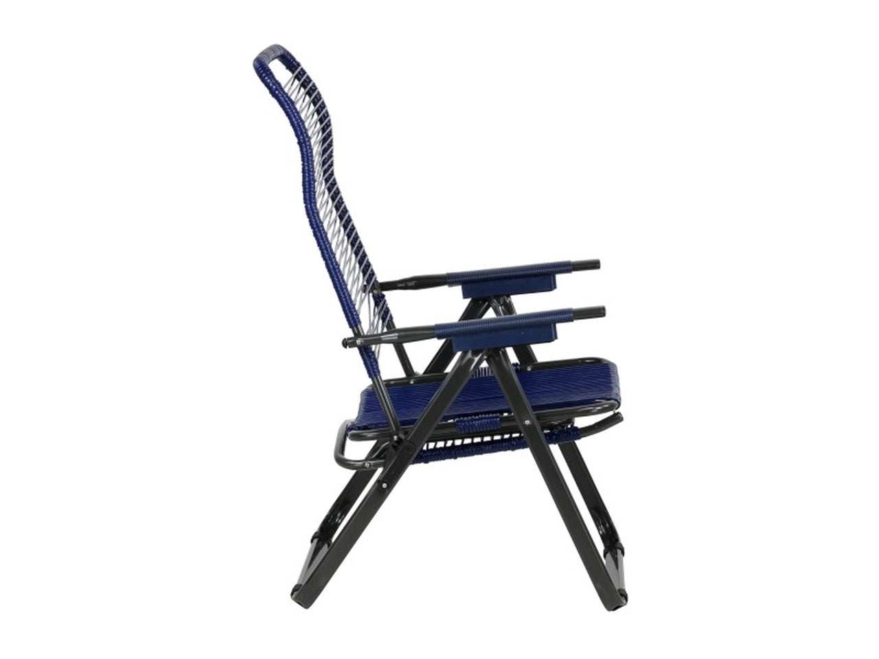 Sdraio pieghevole cordonata in PVC con 5 posizioni regolabili e poggiapiedi ,struttura in acciaio - colori assortiti