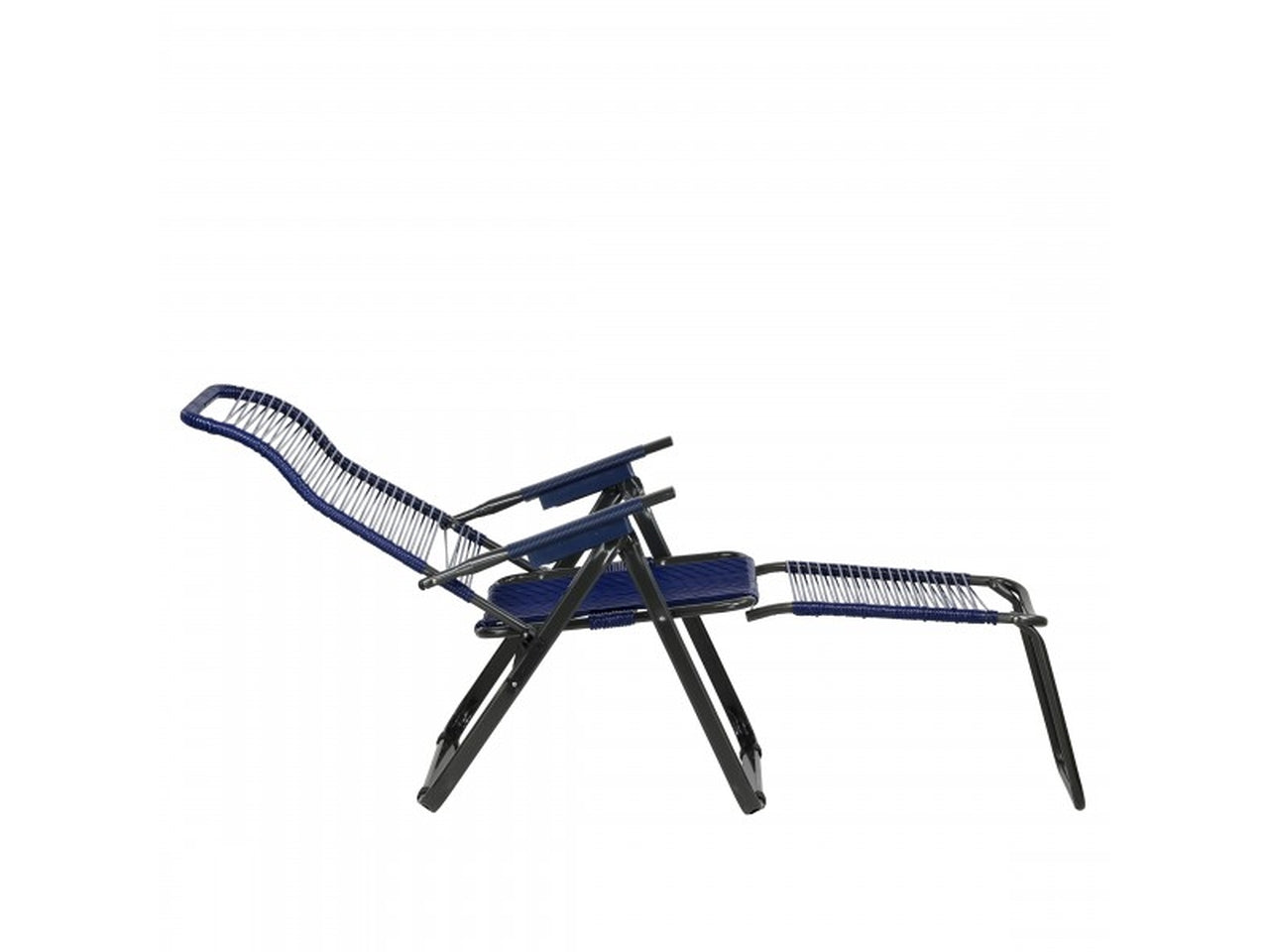 Sdraio pieghevole cordonata in PVC con 5 posizioni regolabili e poggiapiedi ,struttura in acciaio - colori assortiti