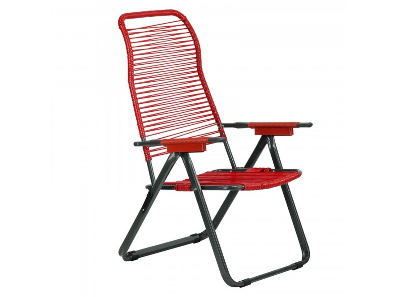Sdraio pieghevole cordonata in PVC con 5 posizioni regolabili e poggiapiedi ,struttura in acciaio - colori assortiti